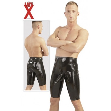 Short noir en latex avec sexe preformé