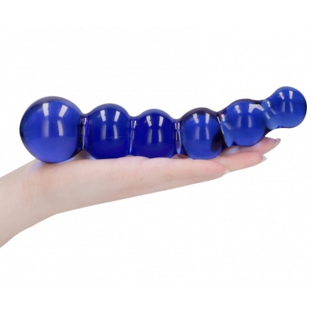 Gode en Verre Long. 18 cm - Chrystalino Planets Bleu