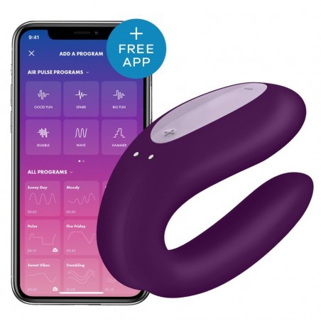 Vibrations de Couples Vaginal et clitoridien - Satisfyer Double Joy Violet