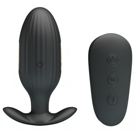Plug Anal 3 Choc Electrique 7 Vibrations Télécommandé Rechargeable - Royal Pleasure Kelly