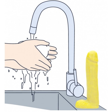 Savon pénis Dicky Soap jaune - saveur Vanille - 17 cm