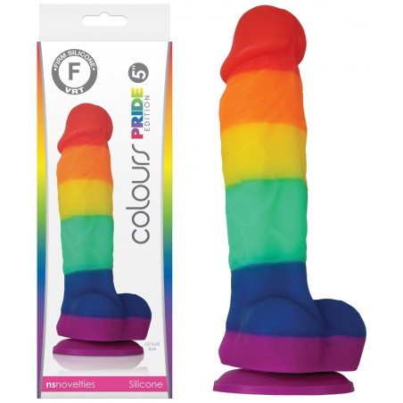 Gode Ventouse 17,5 cm / Ø 3.7 cm Réaliste  - Colours Pride