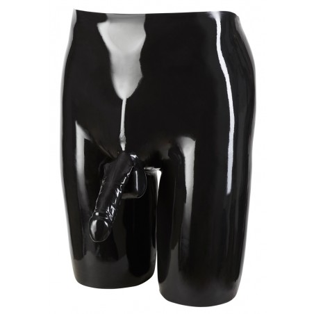 Short noir en latex avec sexe preformé