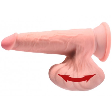 Gode 19 cm - Ø 4 cm Réaliste Triple Densité à Ventouse   avec Testicules