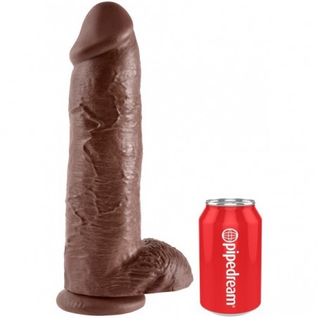 Gode ventouse avec testicules King Cock latino - 30 cm