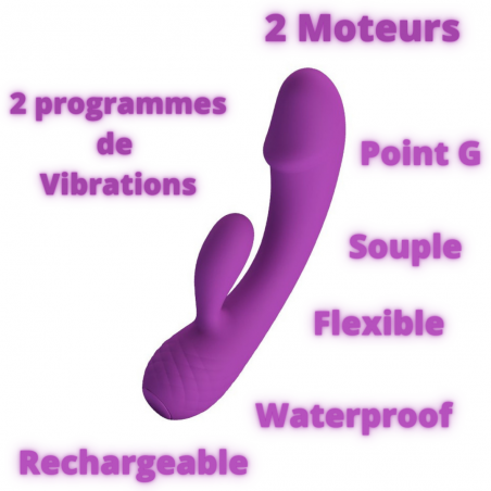 Rabbit Longueur 17.5 cm / Ø 3.7 cm - Waterproof et Rechargeable - Doreen 2