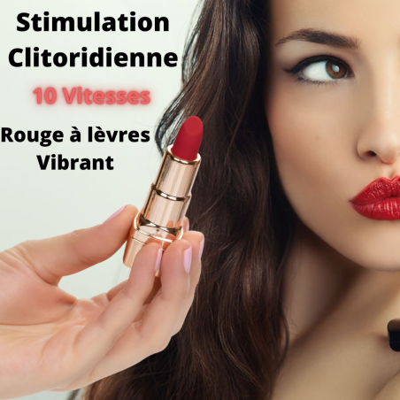 Rouge à Lèvres Vibrant Rechargeable 10 Modes - Hide & Play