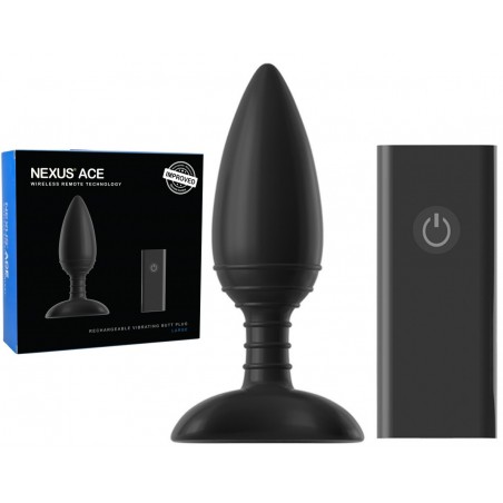 Plug Anal Vibrant avec Tige Striée - Télécommandé - 14 cm / diam 5 cm - Rechargeable - Ace L