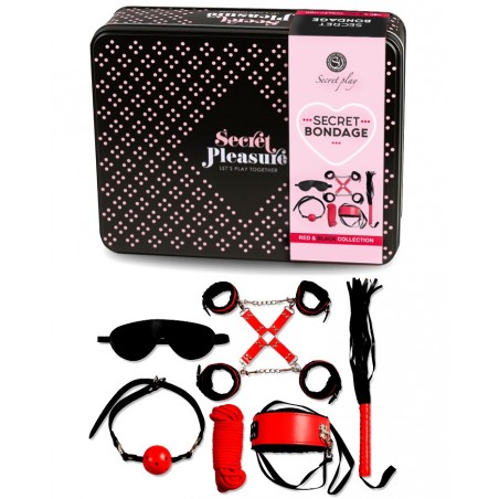Coffret Initiation BDSM -10 pièces - Secret Bondage Rouge et Noir