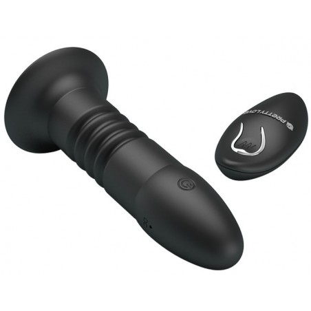 Plug Anal Vibrant Télécommandé avec Fonctions de Va et Vient - 13.8 cm / diam 3.5 cm - Rechargeable - Magic Jingers