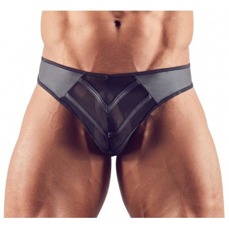 Tanga Homme Effet Mouillé - Noir Transparent - Du S au XL