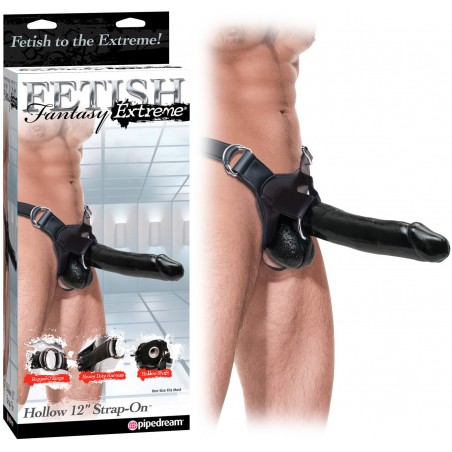 Gode Ceinture Creux - 28 cm / Ø 5.5 cm - FF Extreme Noir - 28 cm