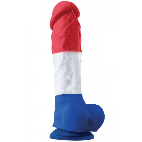 Gode Ventouse - 23 cm / Ø 4.5 cm - Réaliste - Drapeau Tricolore