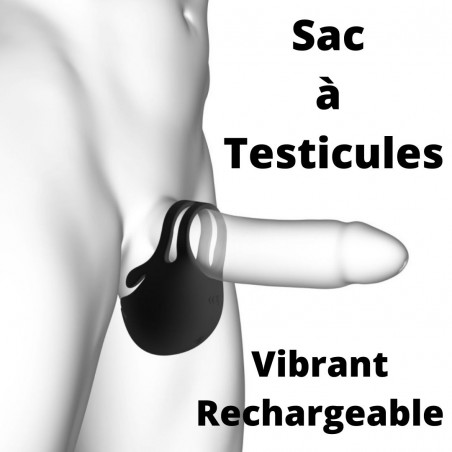 Cockring + Sac à Testicules Vibrant - 9 modes - Rechargeable - Fun Bag