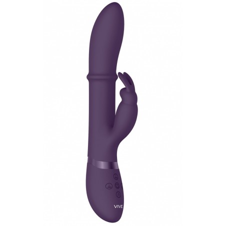 Rabbit Vibrant - Halo - Anneau Va Et Vient - Rechargeable - Waterproof - 24 cm / Ø 3,4 cm - Violet - Elegance Vive