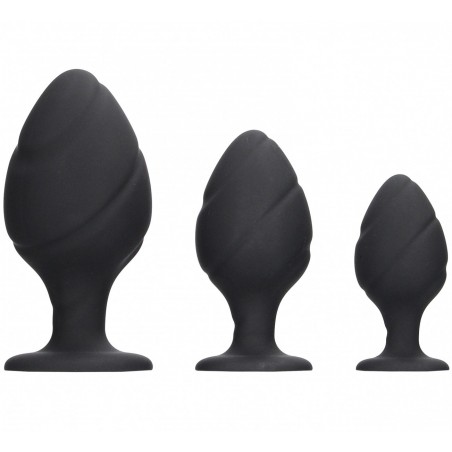 Set de 3 plugs Anaux en Silicone Swirled