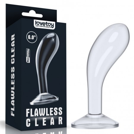 Plug Anal Arrondi A Ventouse Ou Harnais - Anal Et Point P - Flawless - 13 cm / Ø 4,3 cm -Transparent - Lovetoy