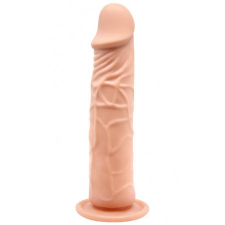Gode Ventouse Ou Harnais Nervuré - Réaliste - Calvin - 20 cm / Ø 3,8 cm - Chair - Baile
