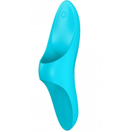 Doigt Vibrant Teaser - Rechargeable - Waterproof - 12 cm / 3,5 cm - Bleu - Satisfyer