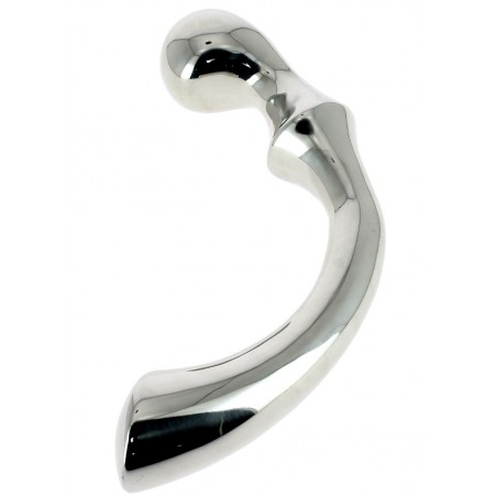 Double Gode - Anal Et Vaginal - Acier Inoxydable Miroir - 26 cm / Ø 4 cm - Ouch