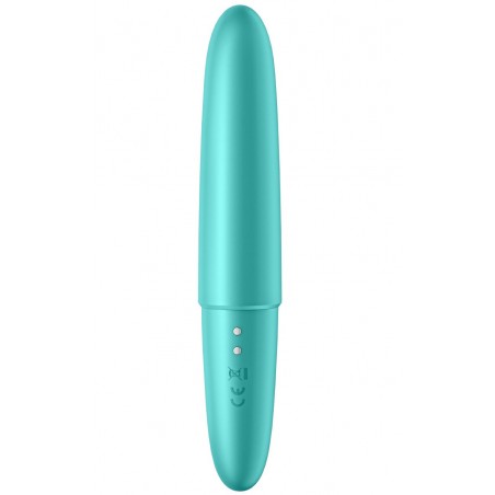 Stimulateur Clitoridien Ou Vaginal - Ultra Power Bullet 6 - Rechargeable - Etanche - 12,8 cm / Ø 2,2 cm - Turquoise - Satisfyer