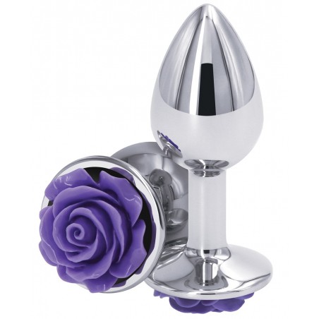 Bijou Anal avec Rose Violette - 7.5 cm /  157 2.5 cm - Rear Assets Taille S