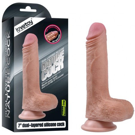 Gode réaliste en silicone Double Texture - 18 cm