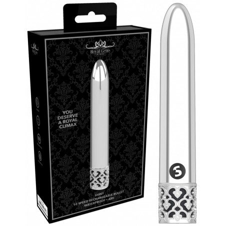 Vibromasseur - Shiny - Compact - Rechargeable - 11 Cm / Ø 1,9 Cm - Argenté - Ouch