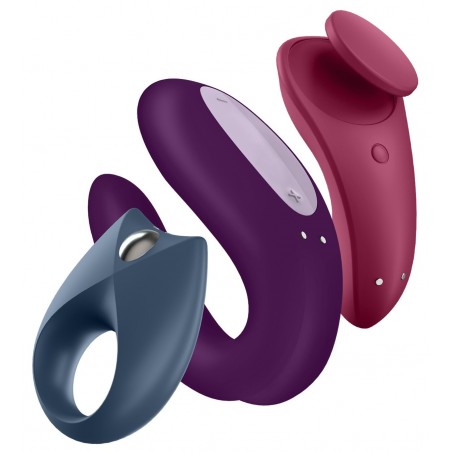 Coffret Connecté pour Couple - 3 Sextoys Rechargeables et Waterproof - Satisfyer Partner Box 3