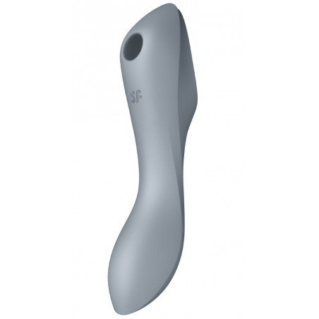 Vibromasseur Point G + Pulsations Ou Impulsions d'air Clitoridien Curvy Trinity 3 Gris - USB - Waterproof - 17,8 cm - Satisfyer