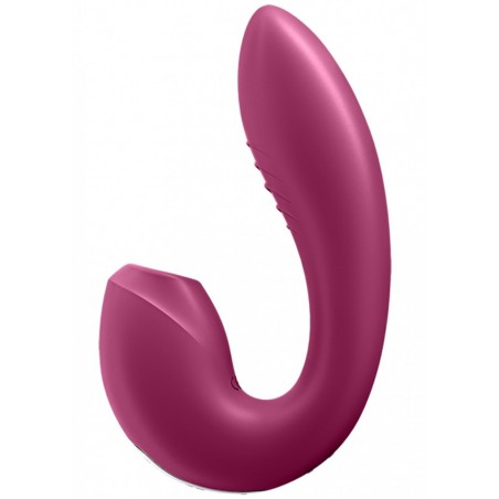 Rabbit - Sunray Bordeaux - Air Pulsé Et Vibrations - Connecté - Rechargeable - Waterproof - 16,5 cm /  Ø 3,7 cm - Satisfyer