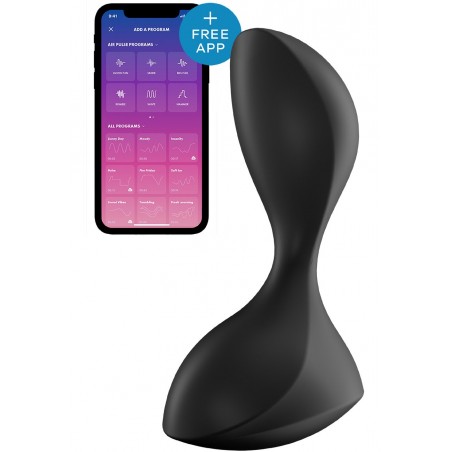 Plug Anal Vibrant - Sweet Seal - Rechargeable - Connecté - 11,2 cm / Ø 3,5 cm - Noir