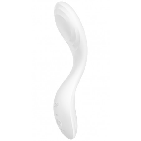 Vibromasseur - Point G - Rrrrolling Pleasure - Rechargeable - Waterproof - 21,9 cm / Ø 3,9 cm - Blanc
