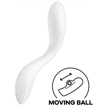 Vibromasseur - Point G - Rrrrolling Pleasure - Rechargeable - Waterproof - 21,9 cm / Ø 3,9 cm - Blanc