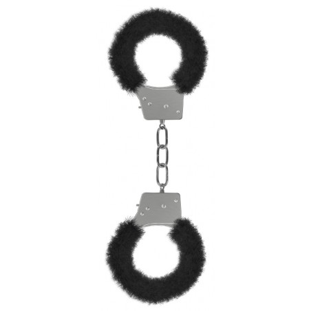 Menottes en métal avec fausse fourrure Noir