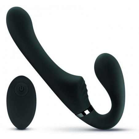 Gode Ceinture pour Femme Strapless Avery - Sans Harnais - Vibrant - 12 cm / Ø 3,5 cm - Noir - Easy Toys