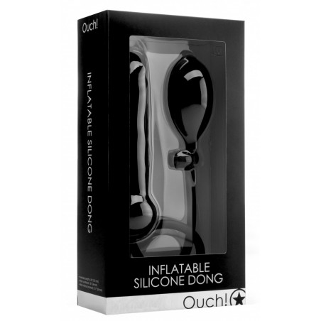 Gode réaliste gonflant noir en silicone