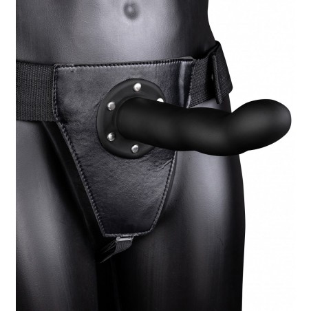 Gode Ceinture Creux - Incurvé - Ceinture Réglable - Unisexe - 20 Cm / Ø 4 Cm - Noir - RealRock - Ouch
