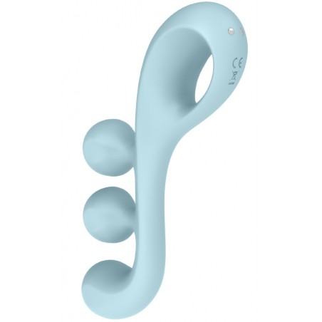 Vibromasseur Triple Stimulation - Tri Ball 2 - 19 cm - Rechargeable - Waterproof - Bleu - Satisfyer