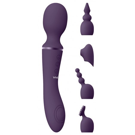 Vibromasseur Wand Point G Et Clitoridien Nami Violet - 21.8 cm / Ø 5.9 cm - Rechargeable - Waterproof - Vive