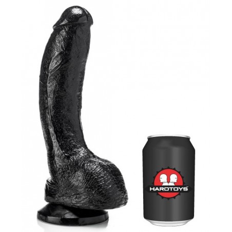 Gode black DP1017V - Ventouse / Harnais - 20 cm / Ø 5,4 cm - Noir - Hardtoys