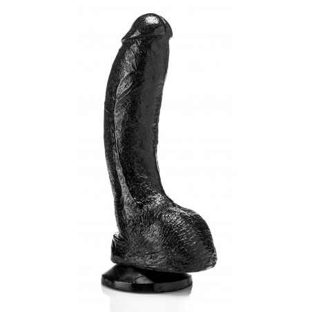 Gode black DP1017V - Ventouse / Harnais - 20 cm / Ø 5,4 cm - Noir - Hardtoys
