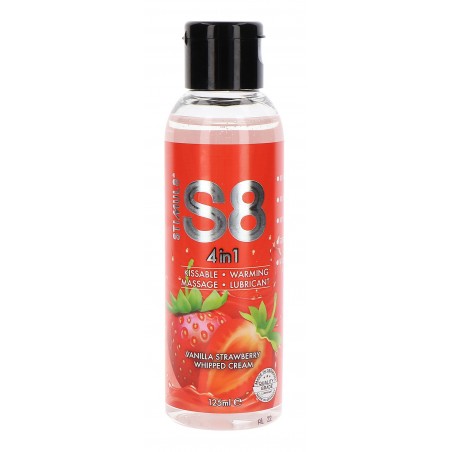 Lubrifiant A Base D'eau Comestible Et Huile De Massage - Goût Fraise-Vanille - 125 ML - S8 Stimul8