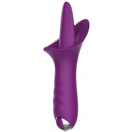 Stimulateur Clitoridien Ou Anal Avec Langue - Titan Flow - Rechargeable - Waterproof - 15 m / Ø  2,5 cm - Violet - Generique