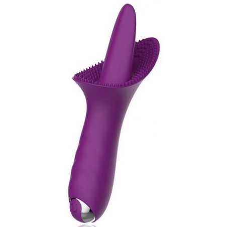 Stimulateur Clitoridien Ou Anal Avec Langue - Titan Flow - Rechargeable - Waterproof - 15 m / Ø  2,5 cm - Violet - Generique
