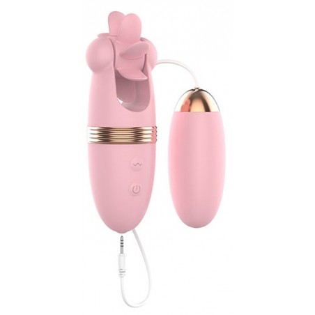Stimulateur de clitoris Magic Roll - Langues Rotatives - 13 cm / Ø 5 cm - Rose - Generique