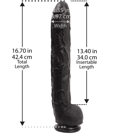 Gode black ventouse réaliste Rambone 42 cm