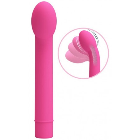 Vibromasseur - Logan - Pointe Incurvée Flexible - Spécial Point G - Waterproof - 16 cm / Ø 3 cm - Fushia - Pretty Love