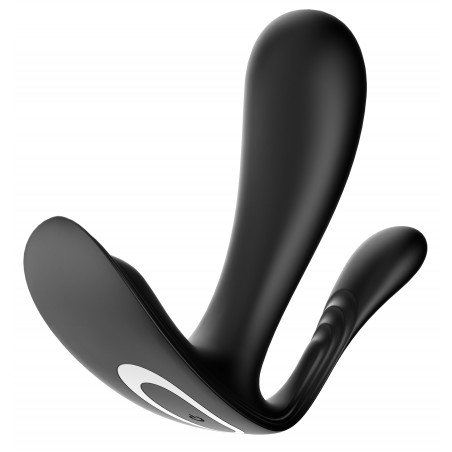 Stimulateur Triple Simulation Top Secret + - Connecté - Rechageable - Waterproof - 9 cm / Ø 3 cm - Noir - Satisfyer