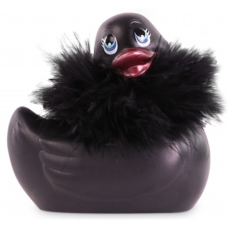 Canard Vibrant My Ducky Paris Noir - Boa Amovible En Plumes Et Bec A Paillettes - Waterproof - 7,5 cm / 7,5 cm - Big Teaze Toys